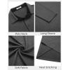 COOFANDY Mens Long Sleeve Polo Shirts Button Casual Tee Collared Work Pullover Shirts(Dark Grey)