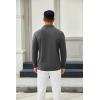 COOFANDY Mens Long Sleeve Polo Shirts Button Casual Tee Collared Work Pullover Shirts(Dark Grey)