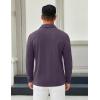 COOFANDY Mens Long Sleeve Polo Shirts Button Casual Tee Collared Work Pullover Shirts(Dark Purple)