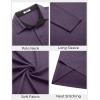 COOFANDY Mens Long Sleeve Polo Shirts Button Casual Tee Collared Work Pullover Shirts(Dark Purple)
