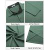 COOFANDY Mens Long Sleeve Polo Shirts Button Casual Tee Collared Work Pullover Shirts(Green)