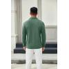 COOFANDY Mens Long Sleeve Polo Shirts Button Casual Tee Collared Work Pullover Shirts(Green)