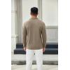 COOFANDY Mens Long Sleeve Polo Shirts Button Casual Tee Collared Work Pullover Shirts(Khaki)
