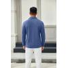 COOFANDY Mens Long Sleeve Polo Shirts Button Casual Tee Collared Work Pullover Shirts(Light Blue)