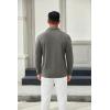 COOFANDY Mens Long Sleeve Polo Shirts Button Casual Tee Collared Work Pullover Shirts(Light Grey)