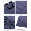 COOFANDY Mens Long Sleeve Polo Shirts Button Casual Tee Collared Work Pullover Shirts(Navy Blue)