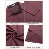 COOFANDY Mens Long Sleeve Polo Shirts Button Casual Tee Collared Work Pullover Shirts(Wine Red)