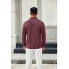 COOFANDY Mens Long Sleeve Polo Shirts Button Casual Tee Collared Work Pullover Shirts(Wine Red)