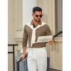 COOFANDY Mens Long Sleeve Polo Shirts Cotton Collared Shirts Casual Business Polo Classic Golf T Shirts(Khaki)