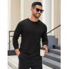 COOFANDY Mens Long Sleeve T Shirts Crew Neck Casual Basic Tee Shirt Lightweight Pullover Shirts(1 Pack-black)