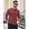 COOFANDY Mens Long Sleeve T Shirts Crew Neck Casual Basic Tee Shirt Lightweight Pullover Shirts(3 Pack-black/Dark Gray/Wine Red)