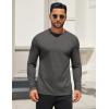 COOFANDY Mens Long Sleeve T Shirts Crew Neck Casual Basic Tee Shirt Lightweight Pullover Shirts(3 Pack-black/Dark Gray/Wine Red)