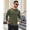 COOFANDY Mens Long Sleeve T Shirts Crew Neck Casual Basic Tee Shirt Lightweight Pullover Shirts(3 Pack-black/Light Gray/Army Green)