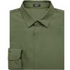 COOFANDY Men’s Muscle Fit Dress Shirts Wrinkle Free Long Sleeve Button Down Shirt Stretch Business Shirt(Army Green)