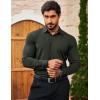 COOFANDY Men’s Muscle Fit Dress Shirts Wrinkle Free Long Sleeve Button Down Shirt Stretch Business Shirt(Dark Green)