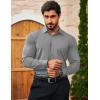 COOFANDY Men’s Muscle Fit Dress Shirts Wrinkle Free Long Sleeve Button Down Shirt Stretch Business Shirt(Light Grey)