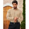 COOFANDY Men’s Muscle Fit Dress Shirts Wrinkle Free Long Sleeve Button Down Shirt Stretch Business Shirt(Light Khaki)
