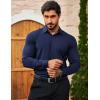 COOFANDY Men’s Muscle Fit Dress Shirts Wrinkle Free Long Sleeve Button Down Shirt Stretch Business Shirt(Navy Blue)