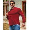 COOFANDY Men’s Muscle Fit Dress Shirts Wrinkle Free Long Sleeve Button Down Shirt Stretch Business Shirt(Red)