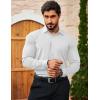 COOFANDY Men’s Muscle Fit Dress Shirts Wrinkle Free Long Sleeve Button Down Shirt Stretch Business Shirt(White)