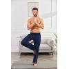 COOFANDY Men’s Open Bottom Sweatpants Casual Yoga Pants Lightweight Jogger Lounge Pants with Pockets(Navy Blue)