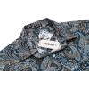 COOFANDY Mens Paisley Printed Shirts Casual Long Sleeve Button Down Shirts Floral Dress Shirt with Pockets(Dark Blue)