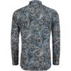 COOFANDY Mens Paisley Printed Shirts Casual Long Sleeve Button Down Shirts Floral Dress Shirt with Pockets(Dark Blue)