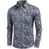 COOFANDY Mens Paisley Printed Shirts Casual Long Sleeve Button Down Shirts Floral Dress Shirt with Pockets(Pattern 2)