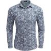 COOFANDY Mens Paisley Printed Shirts Casual Long Sleeve Button Down Shirts Floral Dress Shirt with Pockets(Pattern 5)