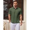 COOFANDY Mens Polo Shirts Short Sleeve Casual Golf Shirt Basic Solid Color Collared T-Shirt Stylish Summer Polo T Shirt(Army Green)