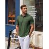 COOFANDY Mens Polo Shirts Short Sleeve Casual Golf Shirt Basic Solid Color Collared T-Shirt Stylish Summer Polo T Shirt(Army Green)