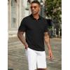 COOFANDY Mens Polo Shirts Short Sleeve Casual Golf Shirt Basic Solid Color Collared T-Shirt Stylish Summer Polo T Shirt(Black)