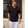 COOFANDY Mens Polo Shirts Short Sleeve Casual Golf Shirt Basic Solid Color Collared T-Shirt Stylish Summer Polo T Shirt(Black)