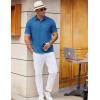 COOFANDY Mens Polo Shirts Short Sleeve Casual Golf Shirt Basic Solid Color Collared T-Shirt Stylish Summer Polo T Shirt(Blue)
