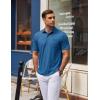 COOFANDY Mens Polo Shirts Short Sleeve Casual Golf Shirt Basic Solid Color Collared T-Shirt Stylish Summer Polo T Shirt(Blue)