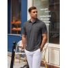 COOFANDY Mens Polo Shirts Short Sleeve Casual Golf Shirt Basic Solid Color Collared T-Shirt Stylish Summer Polo T Shirt(Dark Grey)