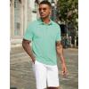 COOFANDY Mens Polo Shirts Short Sleeve Casual Golf Shirt Basic Solid Color Collared T-Shirt Stylish Summer Polo T Shirt(Ice Green)
