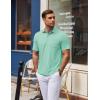 COOFANDY Mens Polo Shirts Short Sleeve Casual Golf Shirt Basic Solid Color Collared T-Shirt Stylish Summer Polo T Shirt(Ice Green)