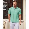 COOFANDY Mens Polo Shirts Short Sleeve Casual Golf Shirt Basic Solid Color Collared T-Shirt Stylish Summer Polo T Shirt(Ice Green)