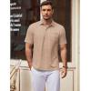 COOFANDY Mens Polo Shirts Short Sleeve Casual Golf Shirt Basic Solid Color Collared T-Shirt Stylish Summer Polo T Shirt(Khaki)