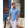 COOFANDY Mens Polo Shirts Short Sleeve Casual Golf Shirt Basic Solid Color Collared T-Shirt Stylish Summer Polo T Shirt(Light Blue)