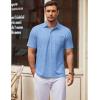 COOFANDY Mens Polo Shirts Short Sleeve Casual Golf Shirt Basic Solid Color Collared T-Shirt Stylish Summer Polo T Shirt(Light Blue)
