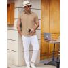 COOFANDY Mens Polo Shirts Short Sleeve Casual Golf Shirt Basic Solid Color Collared T-Shirt Stylish Summer Polo T Shirt(Light Khaki)