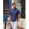 COOFANDY Mens Polo Shirts Short Sleeve Casual Golf Shirt Basic Solid Color Collared T-Shirt Stylish Summer Polo T Shirt(Navy Blue)