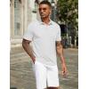 COOFANDY Mens Polo Shirts Short Sleeve Casual Golf Shirt Basic Solid Color Collared T-Shirt Stylish Summer Polo T Shirt(White)