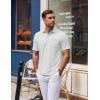 COOFANDY Mens Polo Shirts Short Sleeve Casual Golf Shirt Basic Solid Color Collared T-Shirt Stylish Summer Polo T Shirt(White)