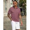 COOFANDY Mens Polo Shirts Short Sleeve Casual Golf Shirt Basic Solid Color Collared T-Shirt Stylish Summer Polo T Shirt(Wine Red)