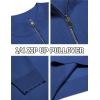 COOFANDY Mens Quarter Zip Pullover Slim Fit Lightweight Knit Pullover Sweaters Casual Polo Sweater(Blue)