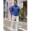 COOFANDY Mens Quarter Zip Pullover Slim Fit Lightweight Knit Pullover Sweaters Casual Polo Sweater(Blue)