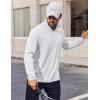 COOFANDY Mens Quarter Zip Pullover Sweatshirt UPF 50+ Long Sleeve Sun Protection Shirts Golf Running Rash Guard T-Shirts(White)